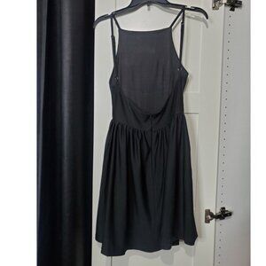 FANCYINN Black Mini‎ Dress Sleeveless Open Back Party Cocktail Dress L